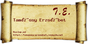 Tamássy Erzsébet névjegykártya