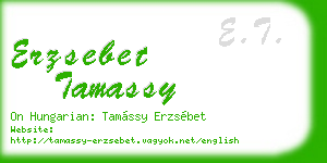 erzsebet tamassy business card